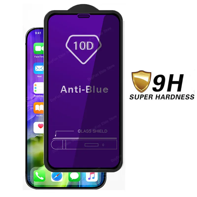 Защитное стекло закаленное для IPhone 13/12/mini/11 Pro/XS/Max/XR/X | Мобильные телефоны и