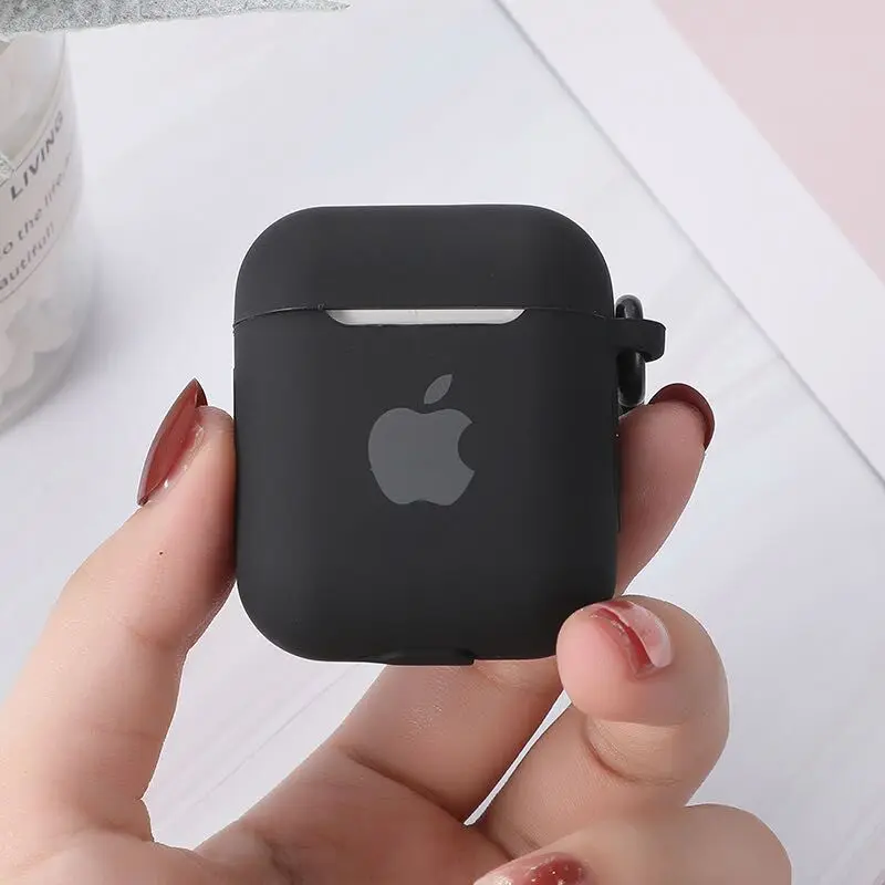 Для Apple AirPods 2 1 Аксессуары для наушников Мягкий чехол милый силиконовый чехол с логотипом с крючками
