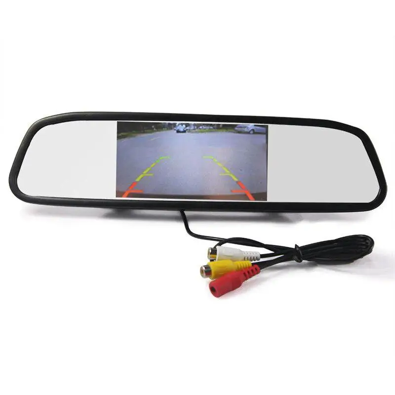4,3 дюймов Автомобильное зеркало заднего вида парковочное изображение резервная камера система заднего вида+ светодиодный камера ночного видения встроенное зеркало в сборе
