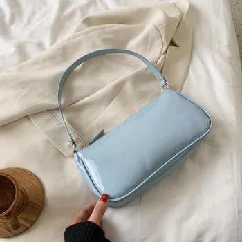 

New Summer Female Crossbody Bag Patent Leather Small Shoulder Bag for Women Luxury Brand Ladies' Solid Color Handbags and Purses
