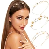 AWAYTR − Bandeau pour cheveux pour femme, cerceau Coréen, double rangée, 3 drainages, accessoire pelliculaire en perles ► Photo 2/6