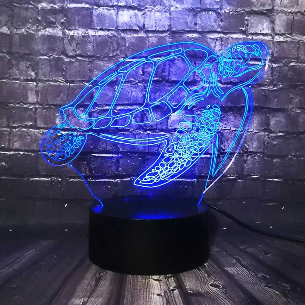 Бесплатная доставка плавающие морские Черепашки животные 3D светодиодный ночник