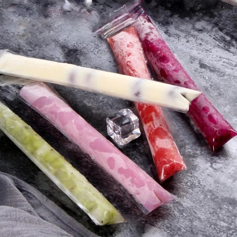 50pcs Disposable Transparent Ice Popsicle Mold Bags Diy Ice Pop Bag With  Funnel Fruit Smoothies Ice Cream Kitchen Accessories  Ice Cream Tools   AliExpress