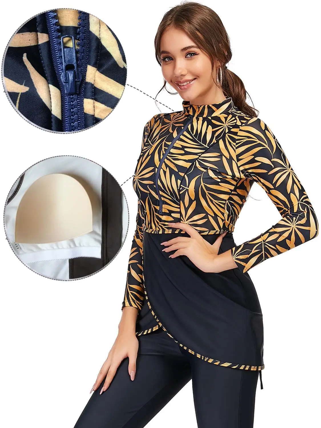 Women Swimwear Muslim Swimwear Long Sleeve muslim swimsuit plus size swimwear women muslim swimwear Nylon Burkini Swimming maillot de bain femme musulmane