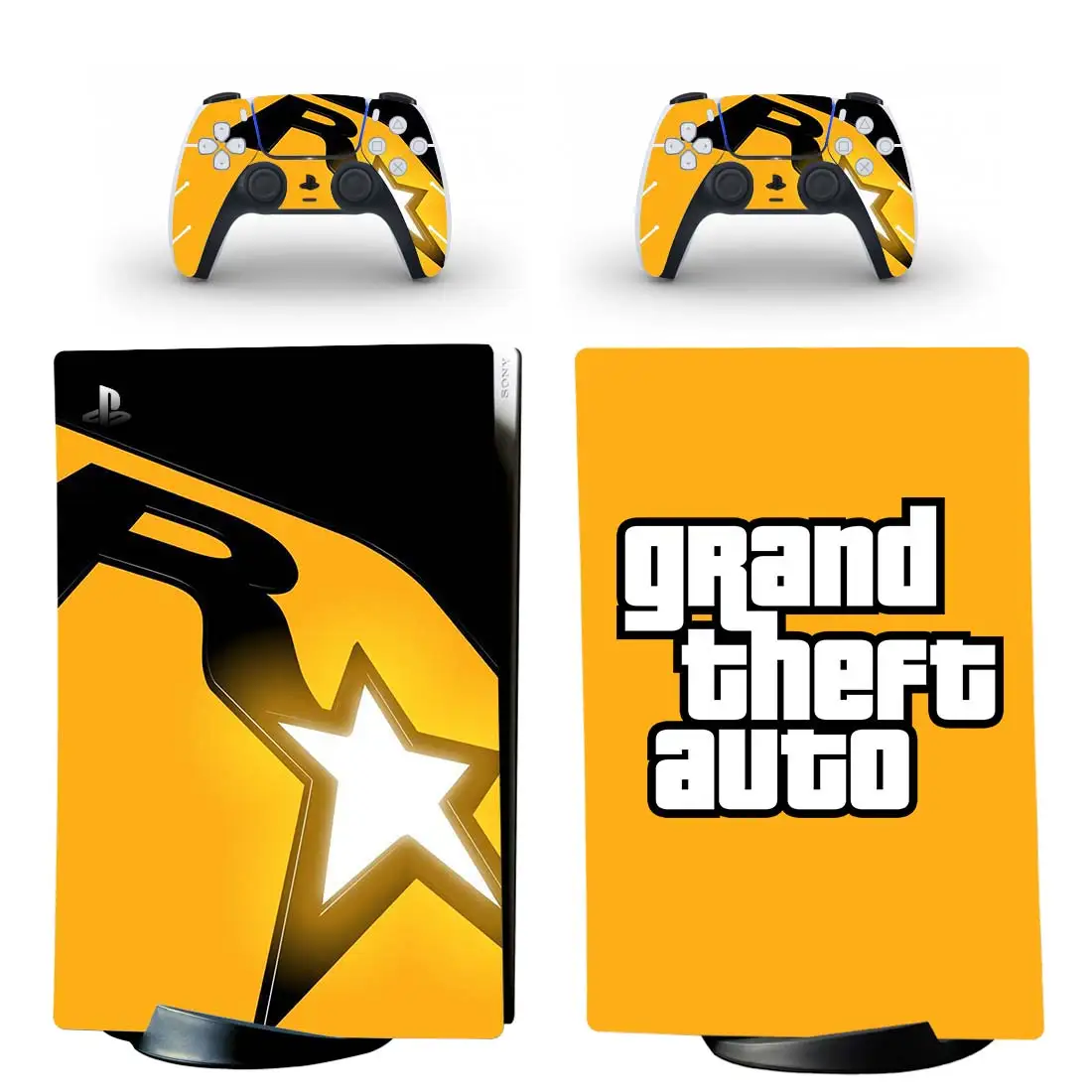 Grand Theft Auto V GTA 5 PS5 Digital Edition Skin Sticker Decal Cover for PlayStation 5 Console and Controllers PS5 Skin Sticker