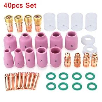 

40pcs/Set Welder Torch Stubby Gas Lens #10 Heat Glass Cup Kit For Tig WP-17 TIG Torches Welders, Cutters & Torches