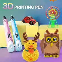 3D Pen for Children 3D Drawing Printing Pen with LCD Screen Compatible PLA Filament Toys for Kids Christmas Birthday Gift