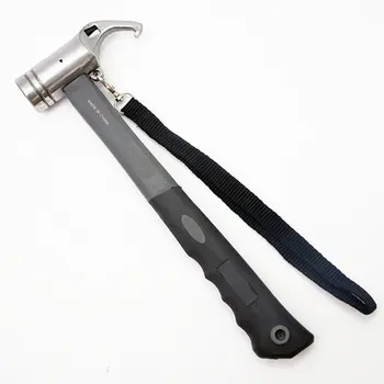 

Portable Carbon Steel Camping Tent Hammer Tent Peg Stake Puller Mallet Extrator Remover Awning Canopy Multifunction Tool