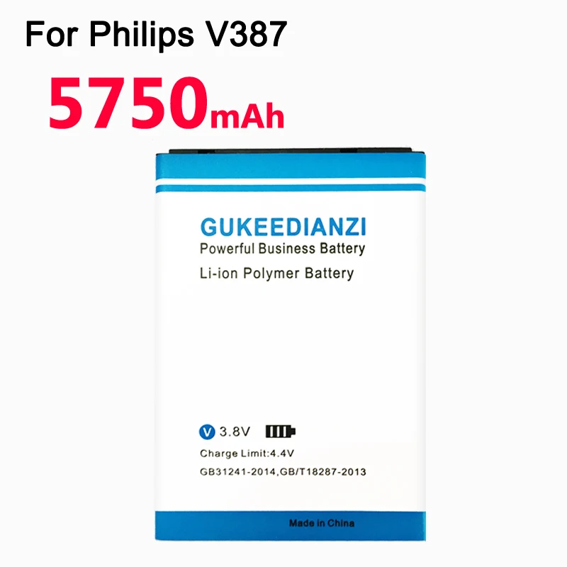 GUKEEDIANZI батарея мобильного телефона для Philips V387 5750 мАч AB4400AWMC высокое качество, сменные батареи
