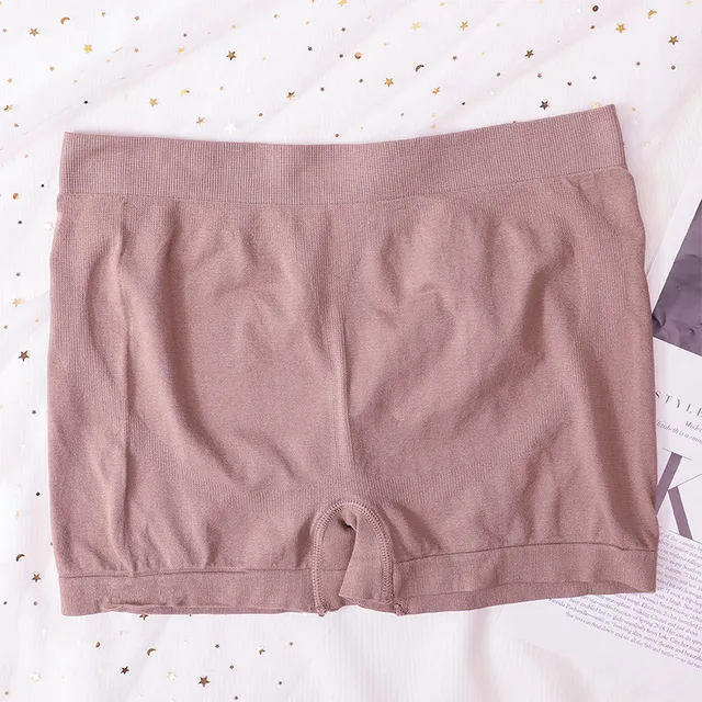 High Waist Seamless Shorts Women Hip Push Up Shorts Safety Short Pants Fitness Boxer Panty Tummy Control Underwear Underpants style1 bean paste