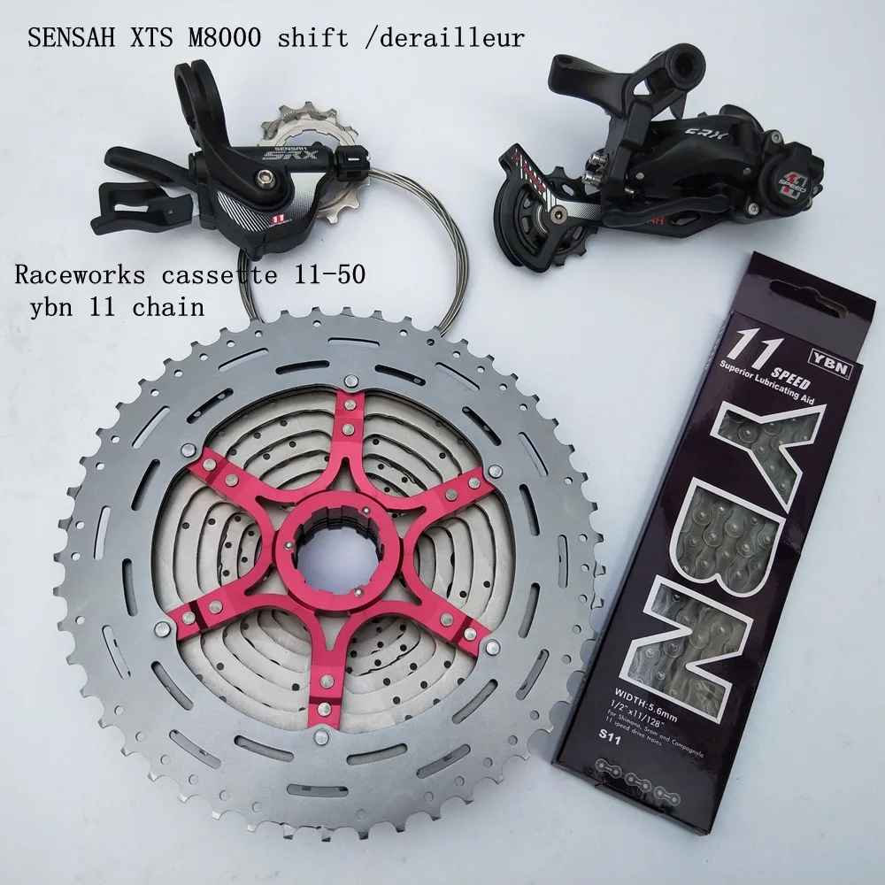 

MTB 1*11 Groupset 11 Speed 11-50T Cassette Shifter Rear Derailleur Gear Chain 11S Bike 1 x 11 kit For Shimano XT M8000 SRAM