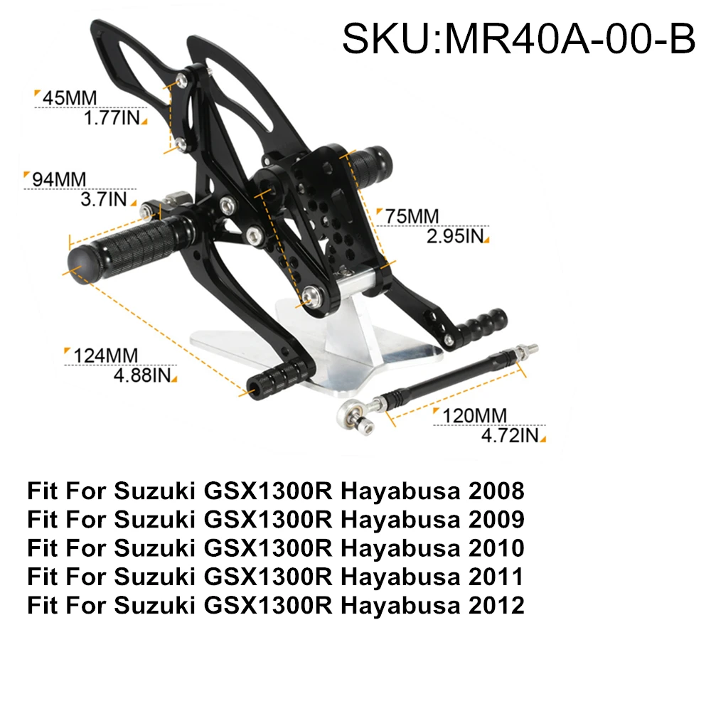 GSX1300R 1999-2007 GSX-1300R 2008-2012 мотоциклетные подножки задний комплект Подножки педаль для SUZUKI HAYABUSA - Цвет: MR40A-00-B