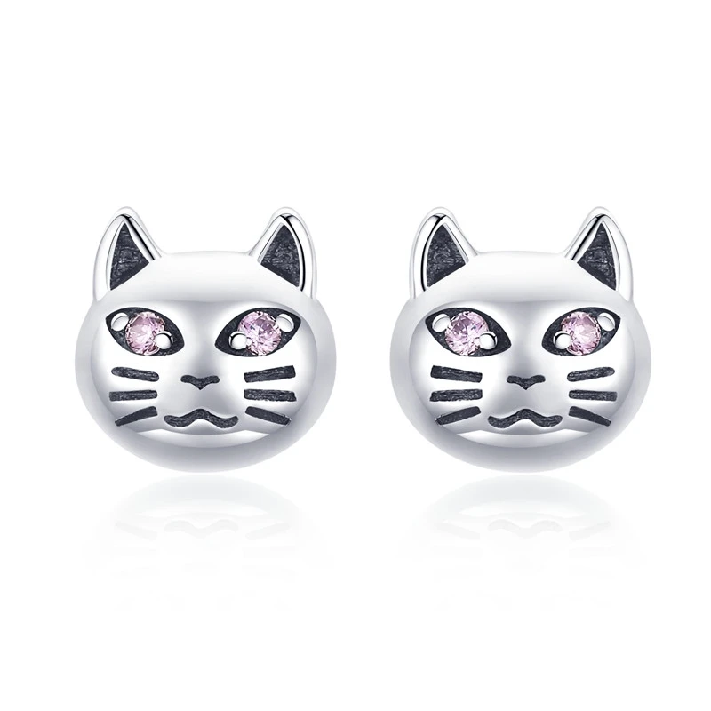 pandora earrings WOSTU Real 100% 925 Sterling Silver Lovely Cat Pet Stud Earrings For Women S925 Silver Earring Fashion Jewelry Gift FIE073 wedding earrings