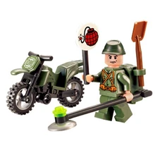 ENLIGHTEN 829 город военный саперный мотоцикл Строительные блоки Кирпич совместимый Technic Playmobil игрушки для детей