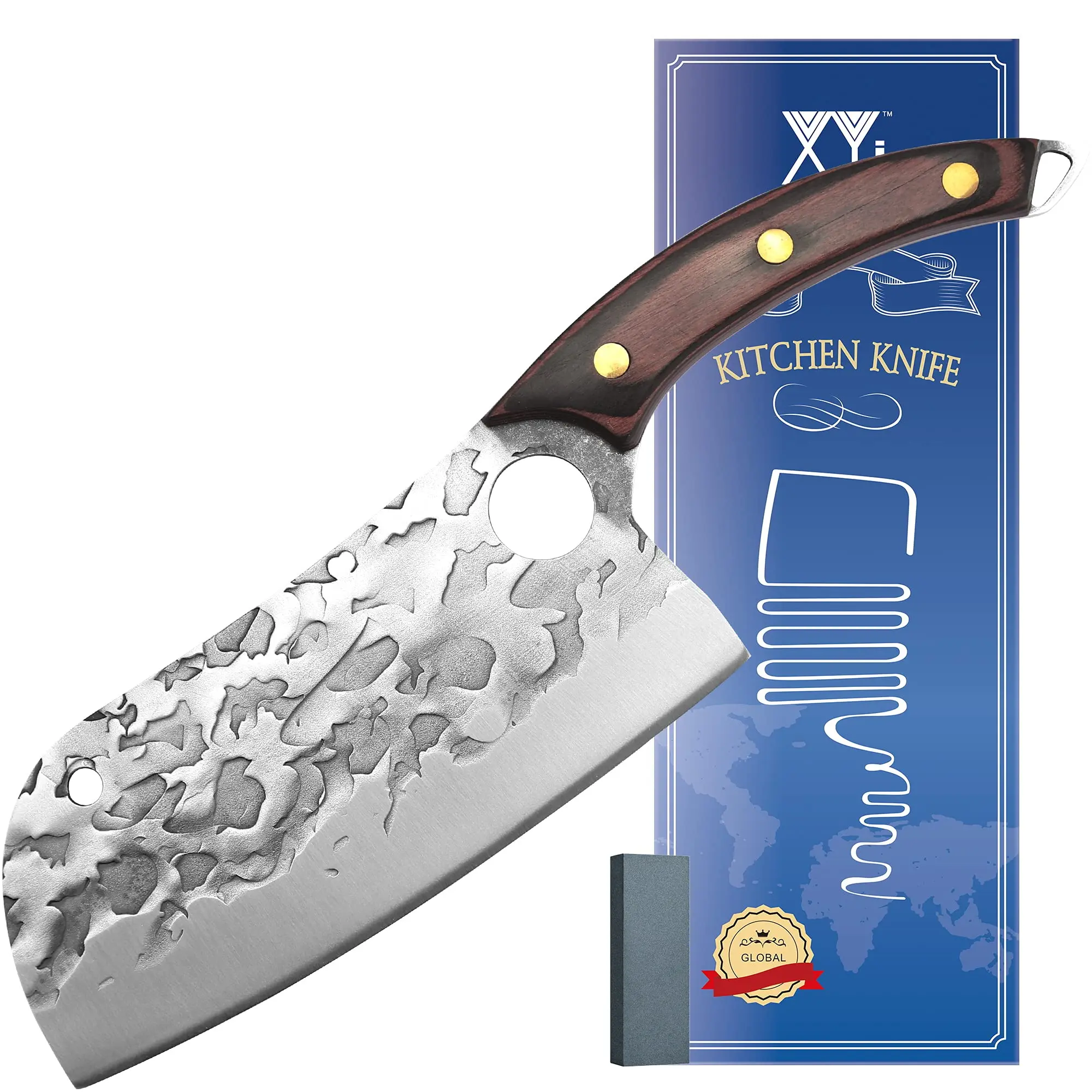XYJ 7 Inch Stainless Steel Vegetable Knives With Mini Whetstone Hammer Finished Cooking For Kinds of Food Cutting Tools | Дом и сад