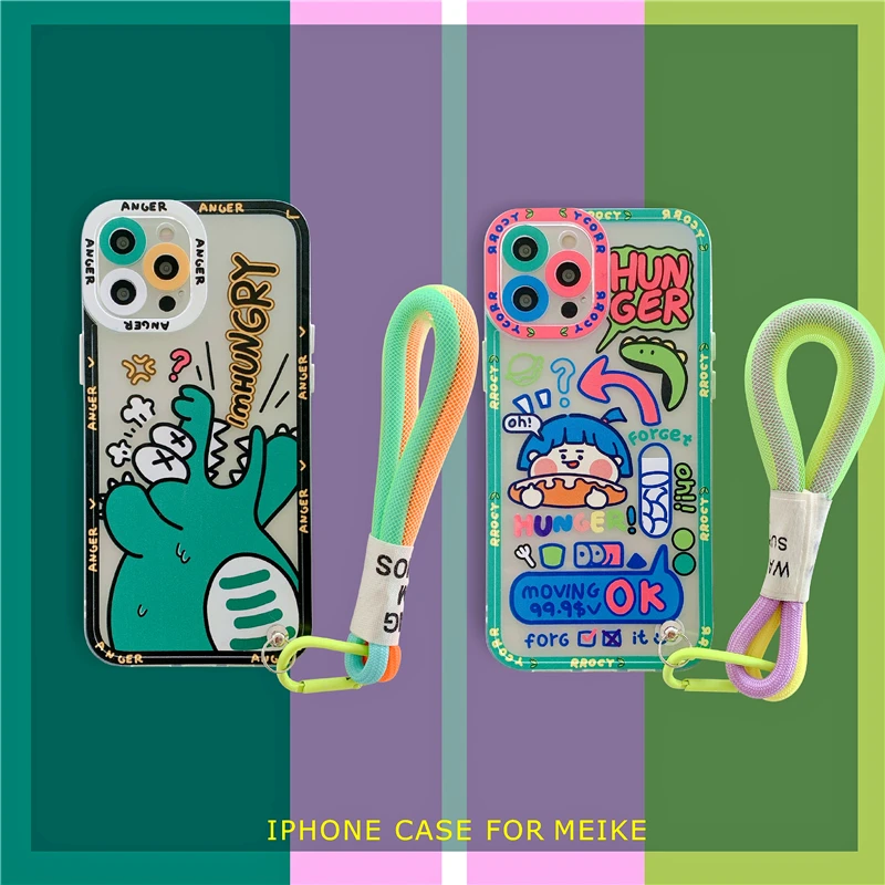 Korea Cute Graffiti label tide Crocodile Case