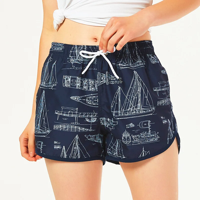 

Summer Beach Shorts Quick-Drying Loose-Fit Seaside Holiday Short Couples Large Trunks Sports Women's Flower Shorts