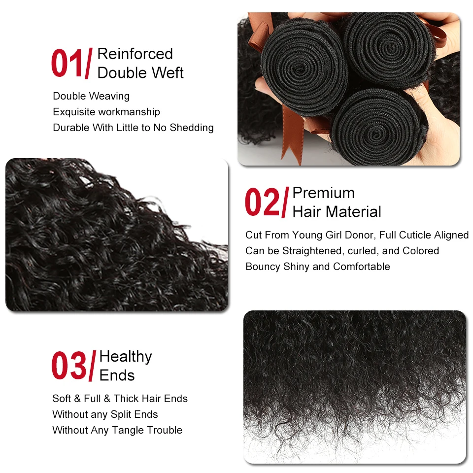 Sleek Remy Indian Short Bebe Curl Hair Bundles Deal 1/3/4 Pcs Deep Curl bundles Hair Natural Color Extensions