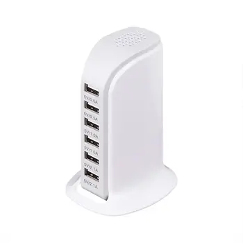 

White 30W Multi 6 Port USB Charger 6A Rapid Charging Station Desktop Travel Hub Original EU Plug