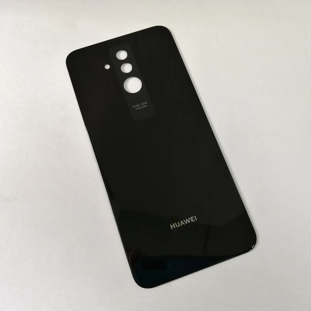 huawei mate 20 Lite задняя крышка батарейного отсека стеклянный корпус Дверь чехол с наклейкой для huawei mate 20 Lite задний корпус - Цвет: Black Mate 20 Lite