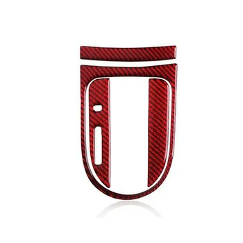 

4pcs Gear Shift Box Panels Sticker Cover Red Carbon Fiber For Ford Mustang 2015-2019 Automotive Interior Stickers Styling