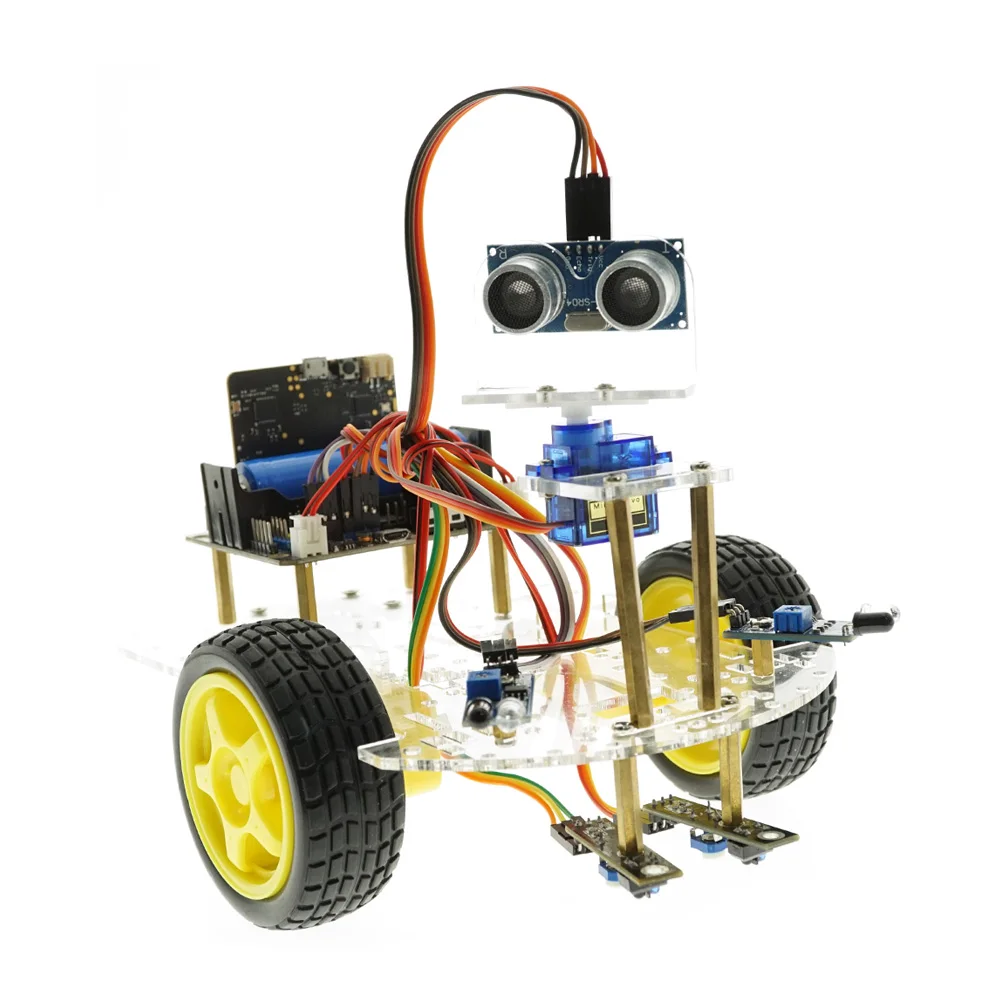  Smart Robot Car Kit Ultrasonic Sensor Line Tracking IR Remote Control For Micro:bit - 4000124406066