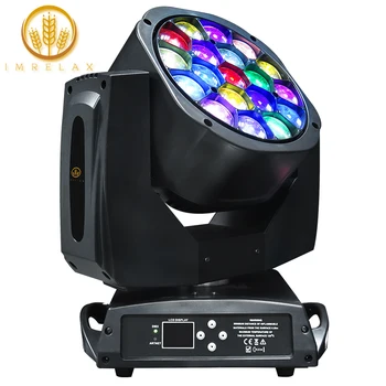 

IMRELAX Amazing Big Bee Eye Moving Head Light Zoom Rotation 19*15w RGBW 4in1 LED Moving Head DMX DJ Stage Disco Light