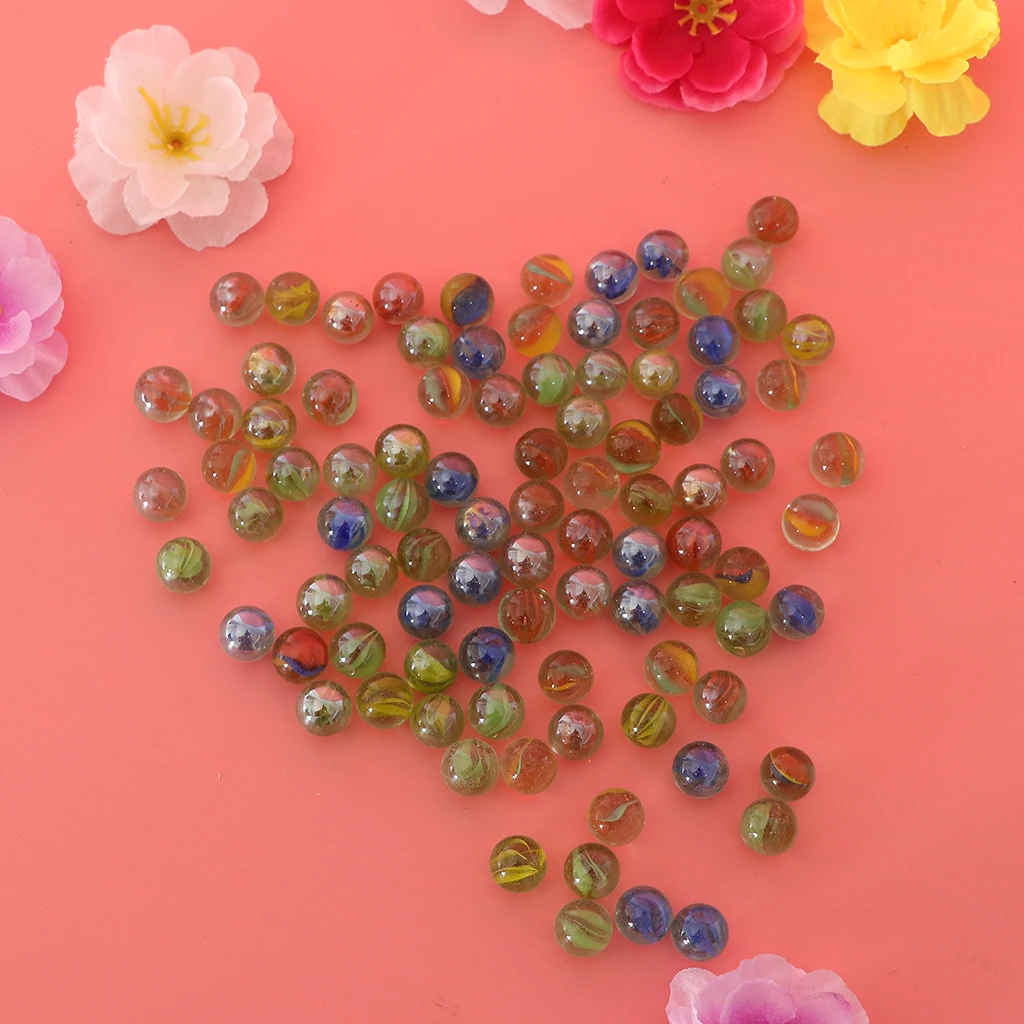 12mm Glass Marbles, Pack of 100, Kids Marble Ball Run Game Toy, Chinese Checkers Marble Solitaire Beads Home Collections