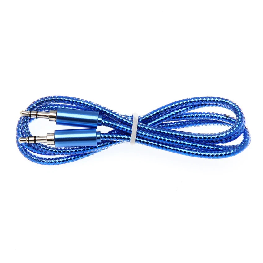 100pcs Factory Price New 3 5mm Jack Bright Blink Auxiliary Audio Cable Male To Male Aux Cables Good Audio Hd for Headphone