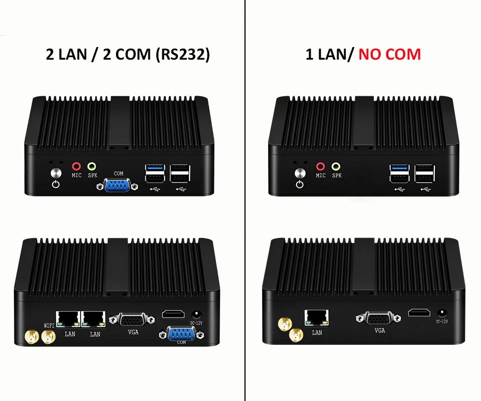 * com Wi-fi Bebepc Mini Fanless Intel Celeron J1900 N2830 Duplo Lan Windows 10 N2930 4 Núcleo Industrial Computador 2 Vga Htpc pc - Imagem 6