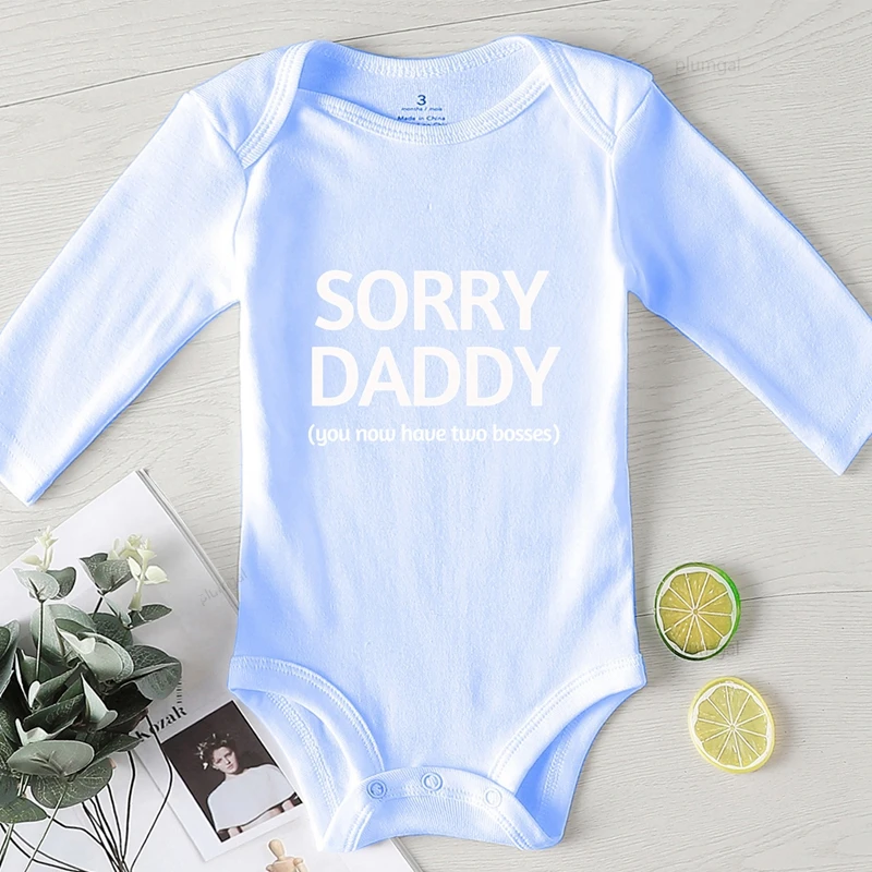 Baby Jumpsuit Cotton  Jumpsuit for Baby Toddler Girl Fall Clothes New Born Baby Costume Newborns Boy Clothing Toddler Rompers Printing Sorry Daddy best baby bodysuits