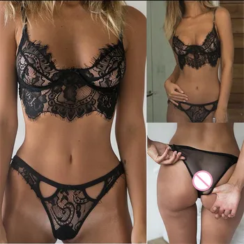

Women Sexy lingerie Bikini Set three point Night Clothe Nightwear Sleep Underwear For Couples Sets Valentine's Transparent Sets