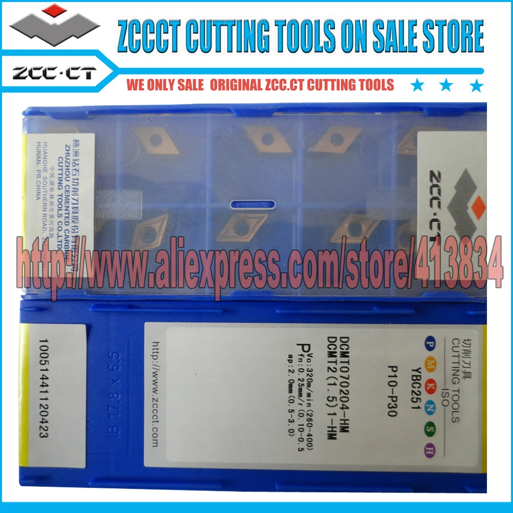 10 шт. ZCC вставки карбида инструменты DCMT070204-HM DCMT 070204 HM YBC251 Карбид ZCCCT CNC режущий