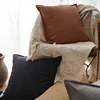 Plain Cushion Cover 45x45cm Linen Pillow Cover Ivory Dark Grey Coffee Fringed For Home decoration Bed Sofa Couch ► Photo 2/6