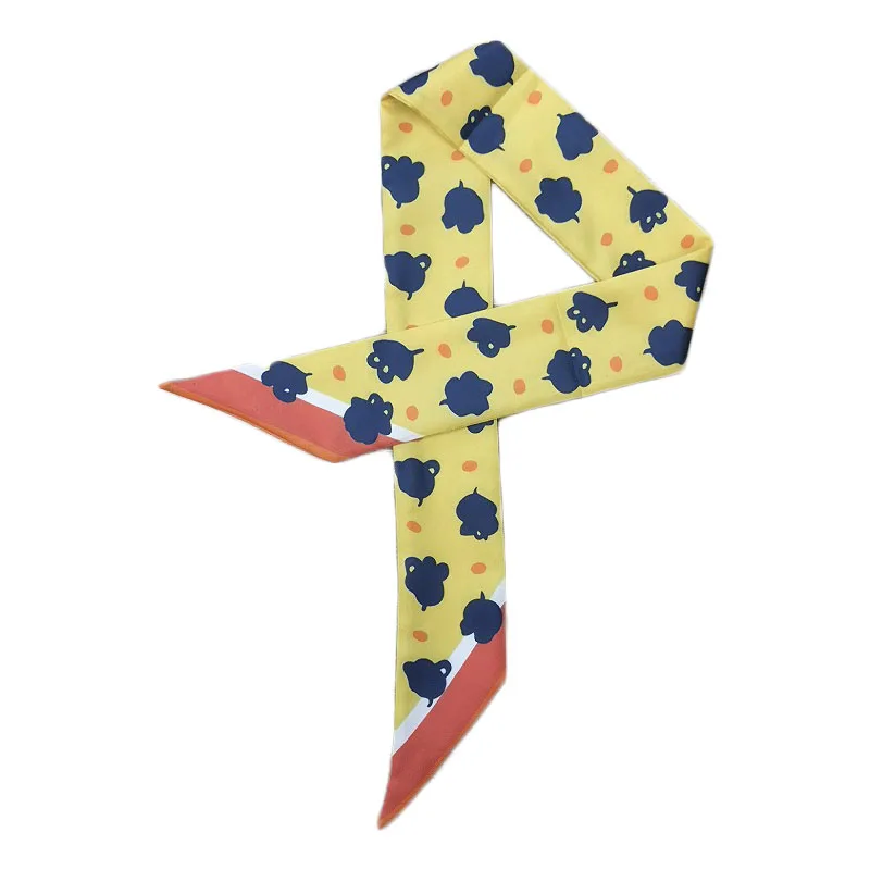 Новинка 2019 роскошный брендовый обтягивающий шарф женский шелковый двухслойный