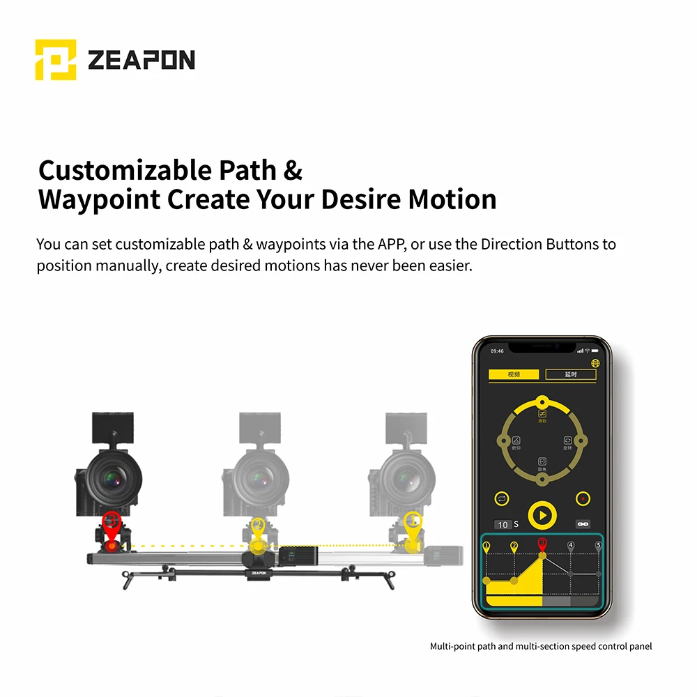 Zeapon Micro 2 E600 E800 M600 M800 DSLR Camera Rail Slider Ultra Silent Motorized Double Distance Track Slider for Camera