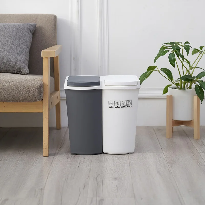 

Edo Household Kitchen Waste Garbage Can Multi-functional Compartmental Garbage Can Grey And White 23L