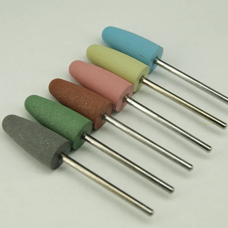

6pcs/lot Silicone polisher grinders nail drill bits for electric manicure machine to smoothing and intial polishing High quality