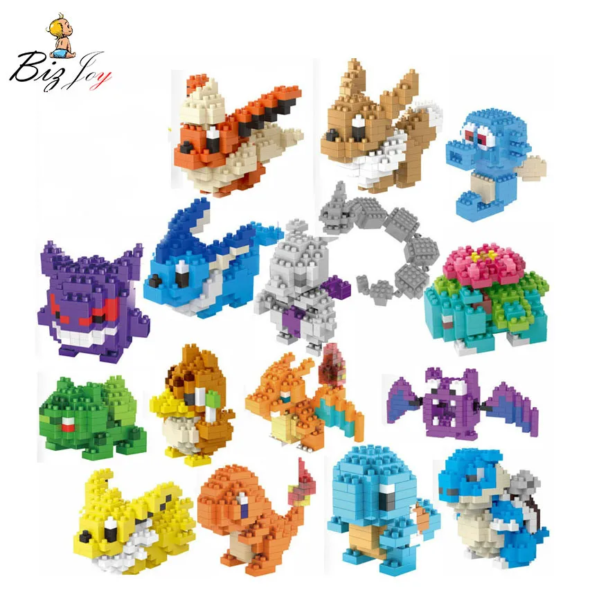 HOT! LNO Blocks educational toys Charizard Bulbasaur Squirtle NO retail box anime doll children Xmas birthday gifts kids | Игрушки и