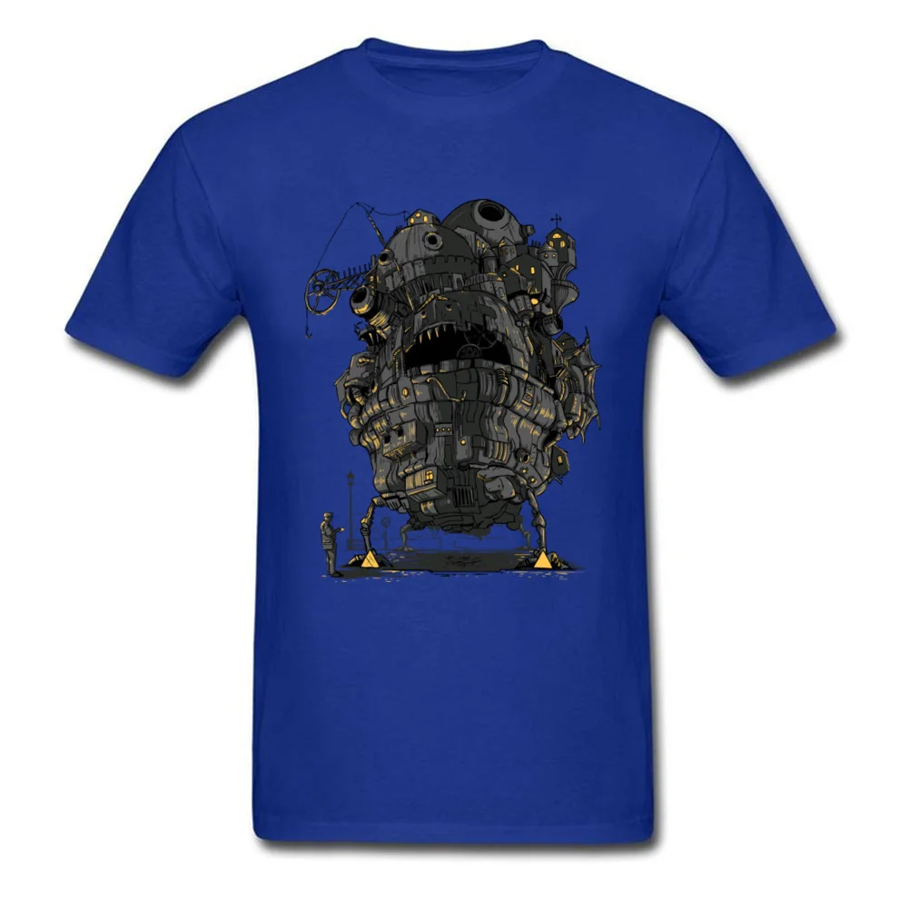 Howls_Clamped_Castle_1384 Tops T Shirt Rife Round Neck Personalized Short Sleeve 100% Cotton Mens T-shirts Cool Top T-shirts Howls_Clamped_Castle_1384 blue