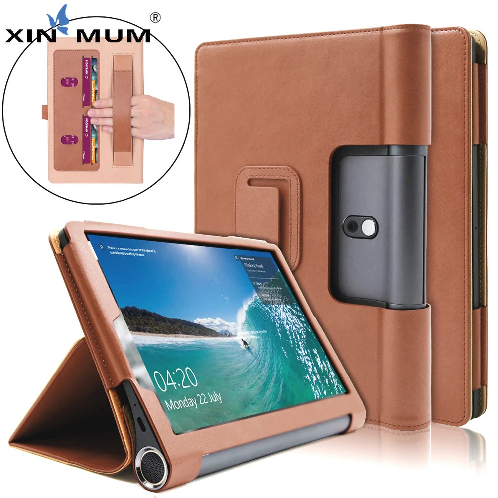 

Cowhide Magnet Leather Case For Lenovo Yoga Smart Tab YT-X705 10.1 Hand Strap Capa Cover for Lenovo Yoga Tab 5 Stand Coque