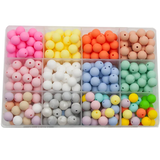 귀여운 아이디어 20 개 9/12/15mm 실리콘 구슬 둥근 아기 Teether 친환경 BPA 무료 젖니 목걸이 젖꼭지 아기 제품 장난감