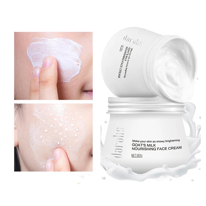 

80gGoat Milk Nourishing Face Cream Deep Moisturizing Body Lotion Bubble Whitening Facial for Skin Care Hand Deep Hydration TSLM1