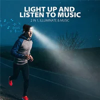 Wireless Music Bluetooth Hat with LED Light Built-in HD Stereo Speakers Unisex Night Running Outdoor Lighting Emergency Light 3