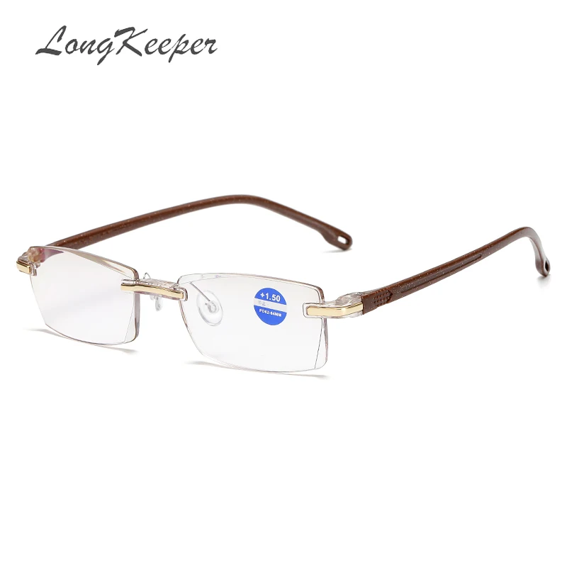 

2019 New Ultralight Rimless Reading Glasses Women Men Clear Lens Anti-Blu-Ray Computer Glasses Presbyopia Eyewear Diopter