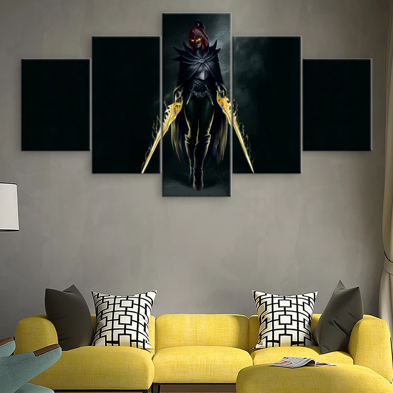 5 Panel Canvas Printed Painting Modern Wall Art Dota 2 Phantom Assassin Game Poster Home Decor For