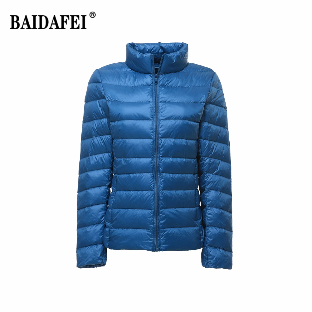 Women's Short Slim Fit Puffer Jacket 2023 New Spring Stand Collar Ultra Light Weight Portable Windproof White Duck Down Coat