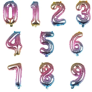 

Each pack of 10 16 inch digital aluminum balloons rose gold gold gradient silver aluminum balloons birthday decoration balloons