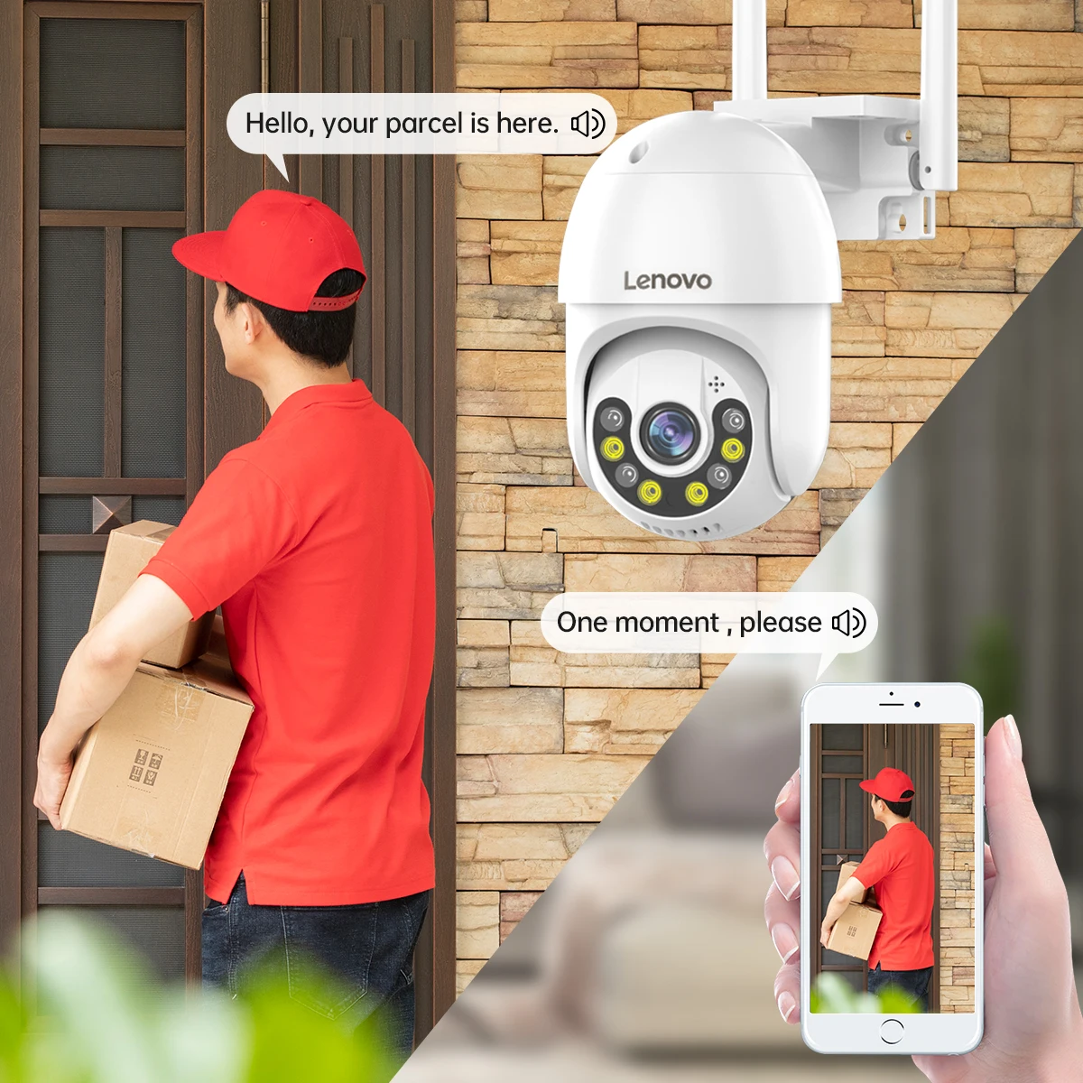 Lenovo 3MP 5MP PTZ WIFI IP Camera Audio CCTV sorveglianza Smart Home Outdoor 4X Zoom digitale visione notturna a colori impermeabile