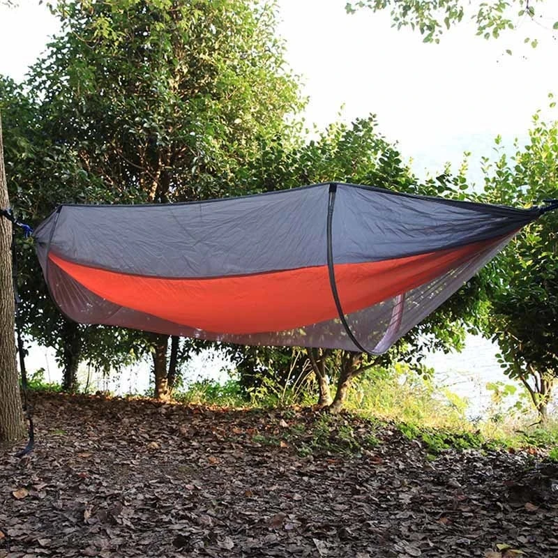 Открытый Кемпинг гамак с москитной сеткой 1-2 человек портативный подвесной кровать Быстрый открытый воздух палатка-качели кровать спальный мешок гамак